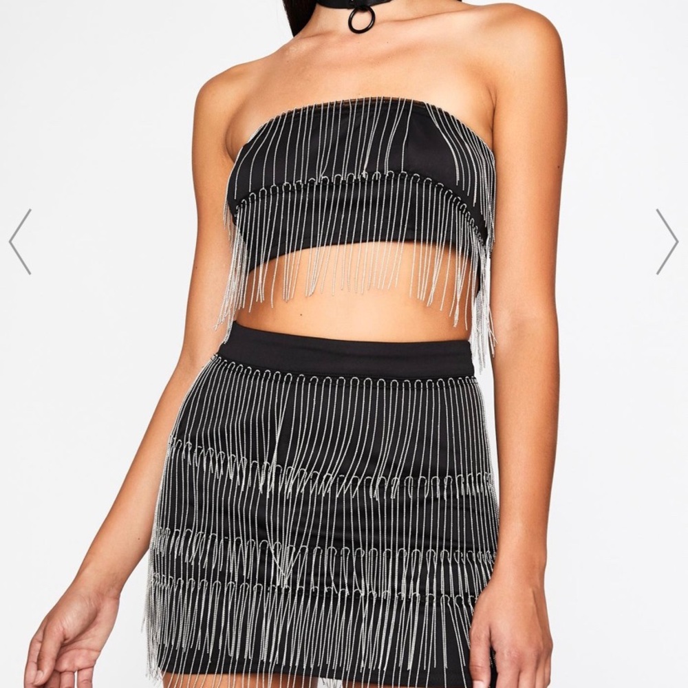 Shimmer & Shake Skirt Set Black NEW
